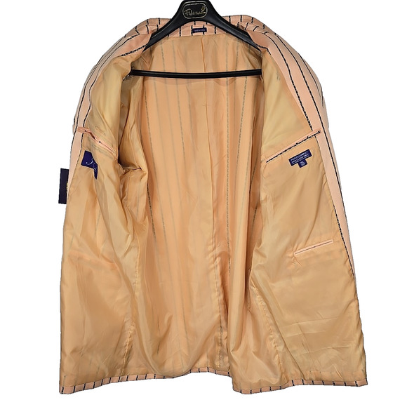 J. Vital Men's Blazer Suit Jacket 46L Peach/Black Pinstripe - NWT - Picture 7 of 8